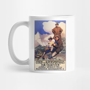 LODEN ALPEN SPORTS HOTEL for Tourists 1905 Vintage German Travel Advertisement Mug